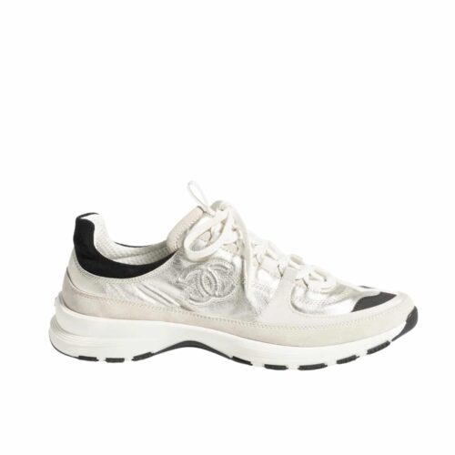 Chanel Sneaker Suede And Laminated In Light Gray G46609 B21320 U2404