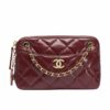 Chanel Mini Smooth Leather Camera Case Burgundy 18Cm AS5190 B18306 NZV44