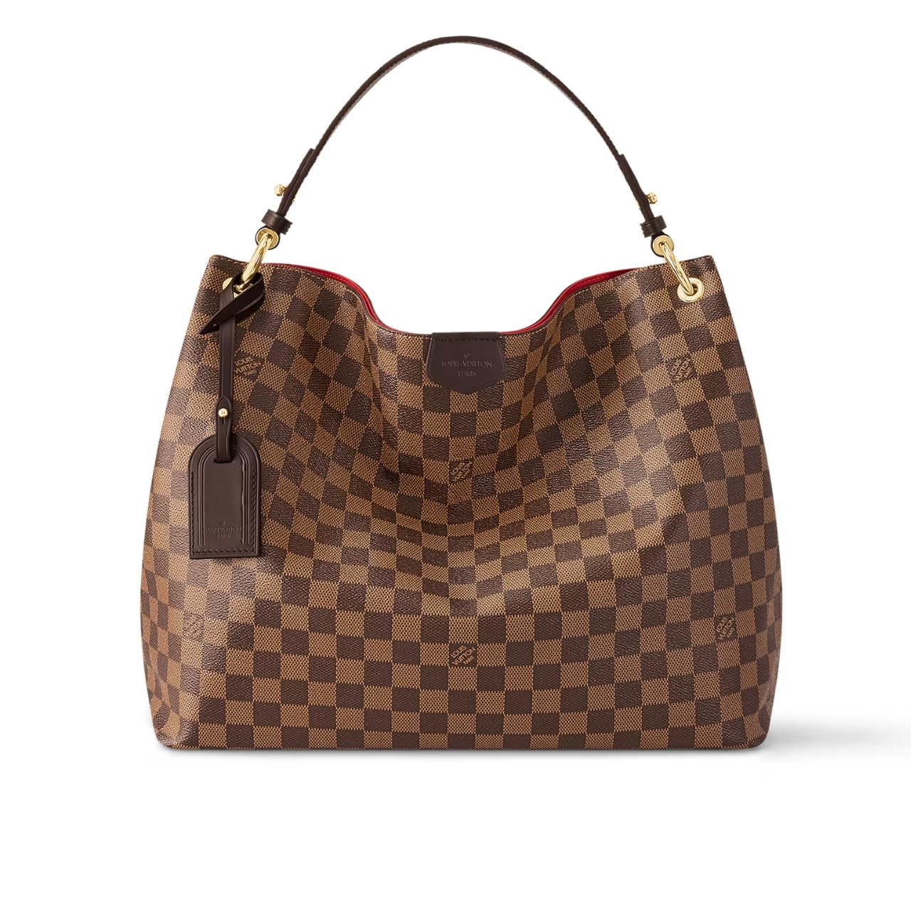 Louis Vuitton Graceful MM Damier Ebene Canvas Hobo Bag Brown Red 41cm N44045
