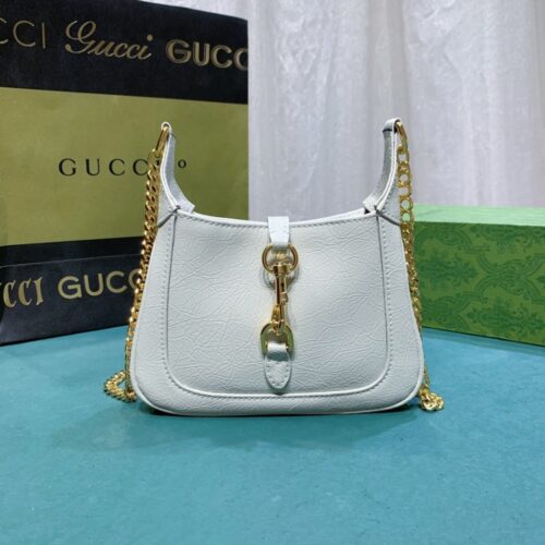 Alternative view of Gucci Jackie Notte Mini Leather Shoulder Bag White 19Cm 782889 0P50G 9540