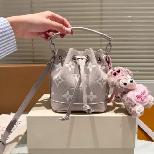 Alternative view of Louis Vuitton Nano Noé Monogram Empreinte Bucket Bags Brume Gray 16cm M14224