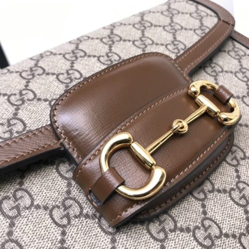 Alternative view of Gucci Horsebit 1955 Medium GG Supreme Canvas Shoulder Bag Brown 25cm 602204 92TCG 8563