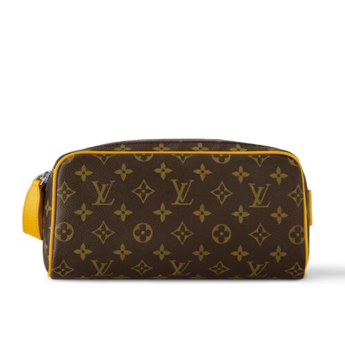 Louis Vuitton Dopp Kit Monogram Macassar Canvas Safran Yellow 27Cm M12643