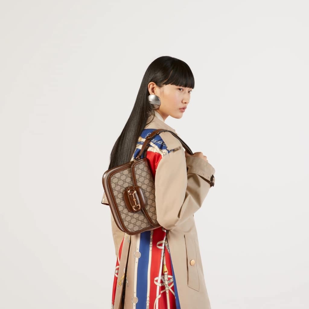 Gucci Horsebit 1955 Medium GG Supreme Canvas Shoulder Bag Brown 25cm 602204 92TCG 8563 - Image 8