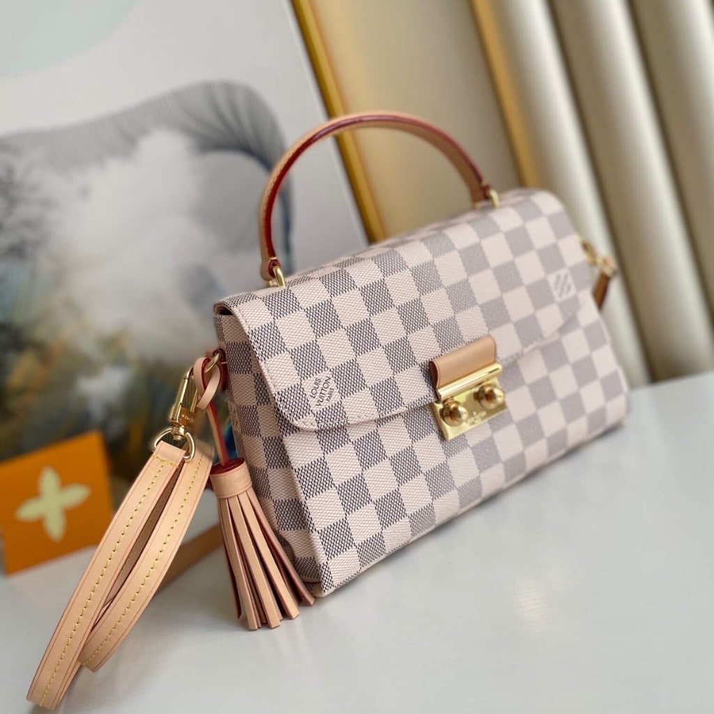 Louis Vuitton Croisette Damier Azur Shoulder Bag Beige 24Cm N41581 - Image 3