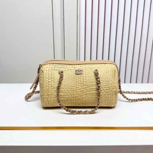 Alternative view of Chanel Classic Clutch With Chain Bag Braided Raffia Beige 20Cm AP4474 B23292 U7508
