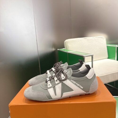 Alternative view of Louis Vuitton LV Suede Sneakerina Light Gray 1Aivmx