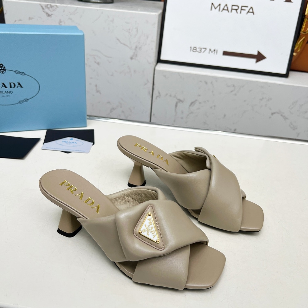 Prada Padded Nappa Leather Sandals Beige 1Xx754 2Dl8 F0036 F 065 - Image 2