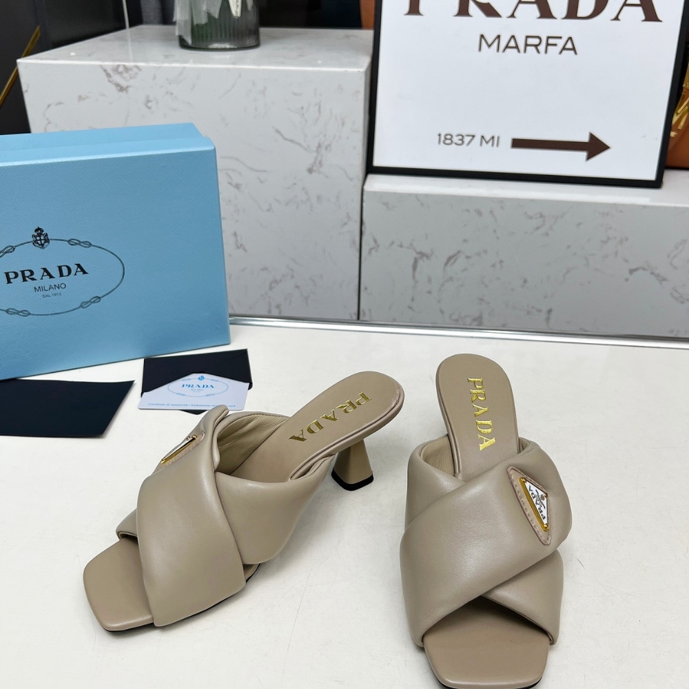 Prada Padded Nappa Leather Sandals Beige 1Xx754 2Dl8 F0036 F 065 - Image 3