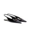 Saint Laurent Babylone Slingback Flats In Smooth Leather Black 800240Aaehi1000
