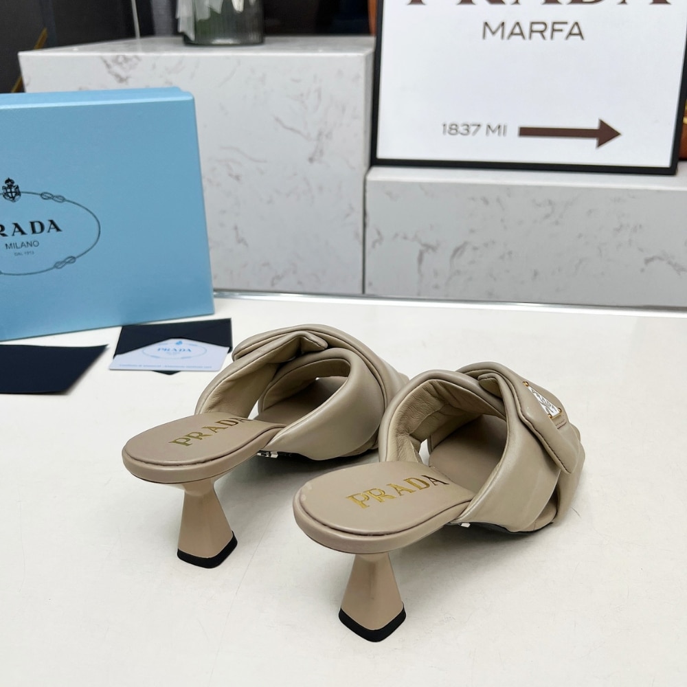 Prada Padded Nappa Leather Sandals Beige 1Xx754 2Dl8 F0036 F 065 - Image 4