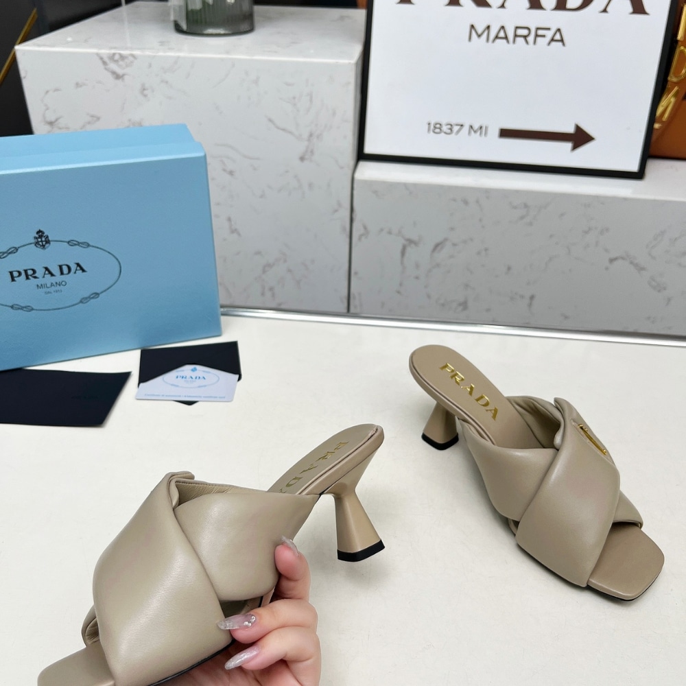 Prada Padded Nappa Leather Sandals Beige 1Xx754 2Dl8 F0036 F 065 - Image 5