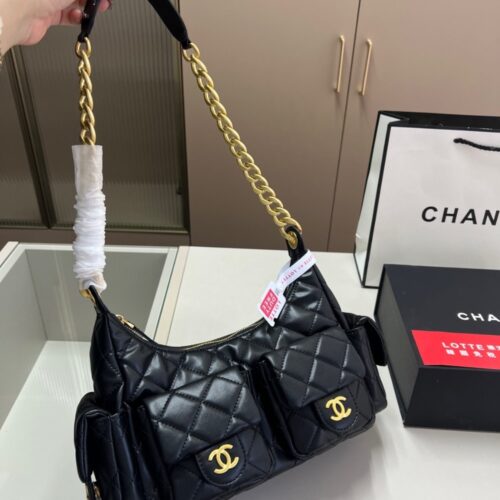 Alternative view of Chanel Maxi Small Smooth Leather Hobo Bags Black 25cm