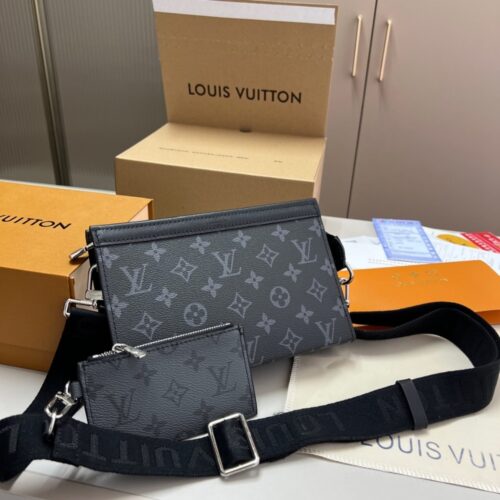 Alternative view of Louis Vuitton Gaston Wearable Wallet Monogram Eclipse Crossbody Bag Black 22cm M81124