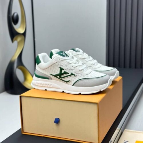 Alternative view of Louis Vuitton LV Classic Leather Sneaker Green And White 1ahsuk