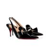 Christian Louboutin Clare Nodo Nappa Leather Slingback Pumps Black