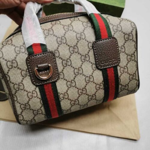 Alternative view of Gucci Mini GG Monogram Canvas Top Handle Bag Beige Ebony 20cm 859975 Fachl 8844
