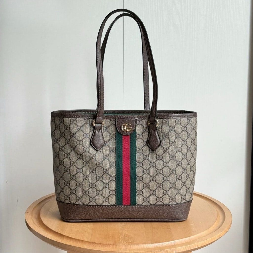 Gucci Ophidia Medium GG Monogram Canvas Tote Bag Beige And Brown 31Cm 836849 FAE0J 9867 - Image 2