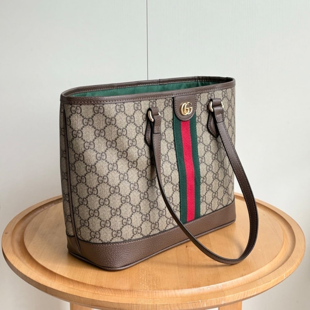 Gucci Ophidia Medium GG Monogram Canvas Tote Bag Beige And Brown 31Cm 836849 FAE0J 9867 - Image 5