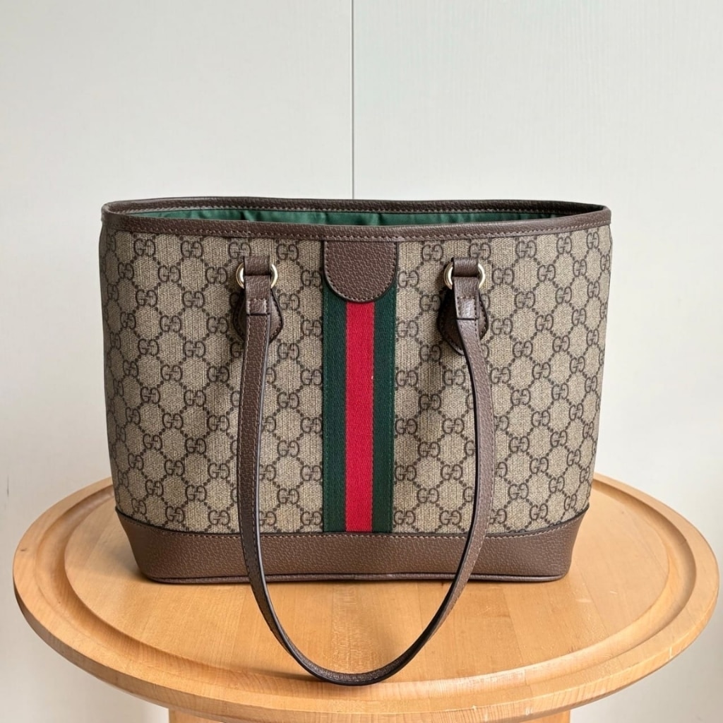 Gucci Ophidia Medium GG Monogram Canvas Tote Bag Beige And Brown 31Cm 836849 FAE0J 9867 - Image 4
