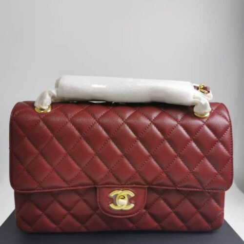 Alternative view of Chanel Classic Medium Grained Leather Flap Bag Burgundy 25cm