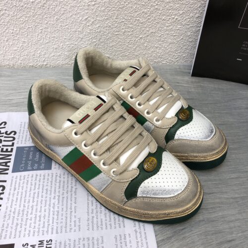 Alternative view of Gucci Screener Leather Sneaker White Perforated 570442 0Yi20 9582