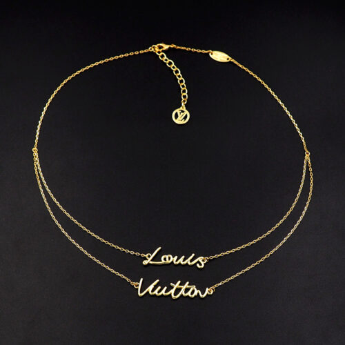 Alternative view of Louis Vuitton Lv Script Necklace Gold M03263