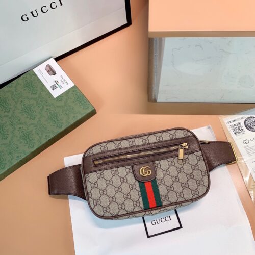 Alternative view of Gucci Ophidia GG Supreme Canvas Belt Bag Brown 24cm 574796 97SIT 8747