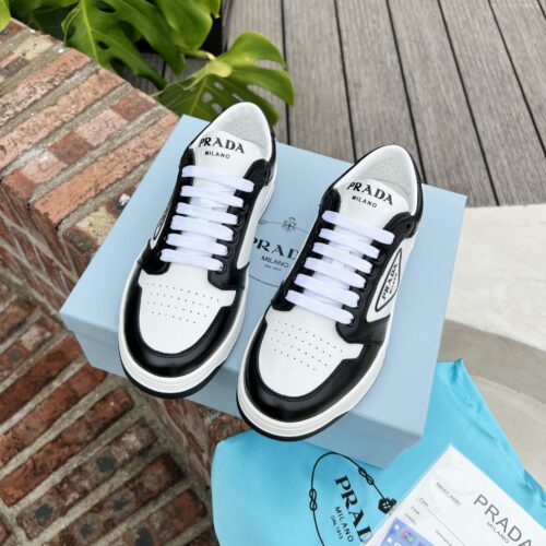 Alternative view of Prada Downtown Leather Sneaker Black And White 1E790M 3Lj6 F0964 F 030