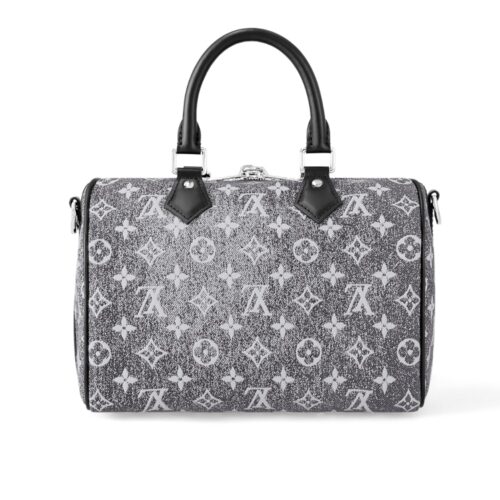Louis Vuitton Speedy Bandoulière 25 Monogram Denim Handle Bag Grey 25Cm M21464