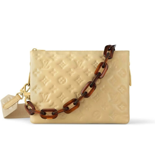 Louis Vuitton Coussin PM Monogram Embossed Shoulder Bag Yellow 26cm M22335