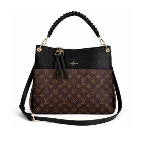 Louis Vuitton Maida Hobo Bag Monogram Canvas Black Brown 32Cm
