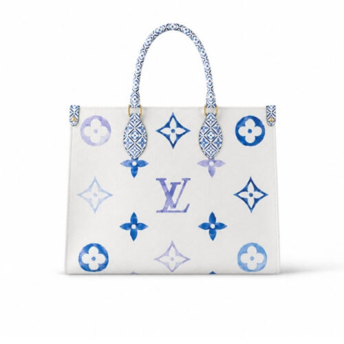 Louis Vuitton By The Pool Onthego MM Tote Bag Blue 35Cm