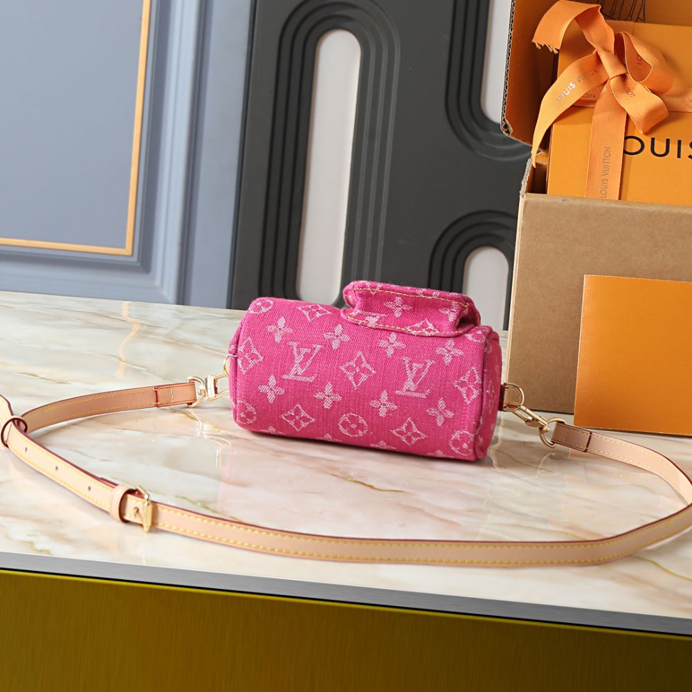 Louis Vuitton Nano Speedy Pink Denim 16cm M27603 - Image 5