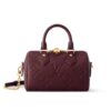 Louis Vuitton Speedy Bandouliere 20 Monogram Empreinte Handle Bag Grenat Red 20Cm M25929