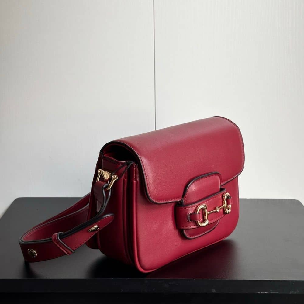 Gucci Horsebit 1955 Mini Leather Shoulder Bag Red 19Cm - Image 3