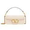 Valentino Garavani Locó Shoulder Bag In Pleated Nappa White 26Cm