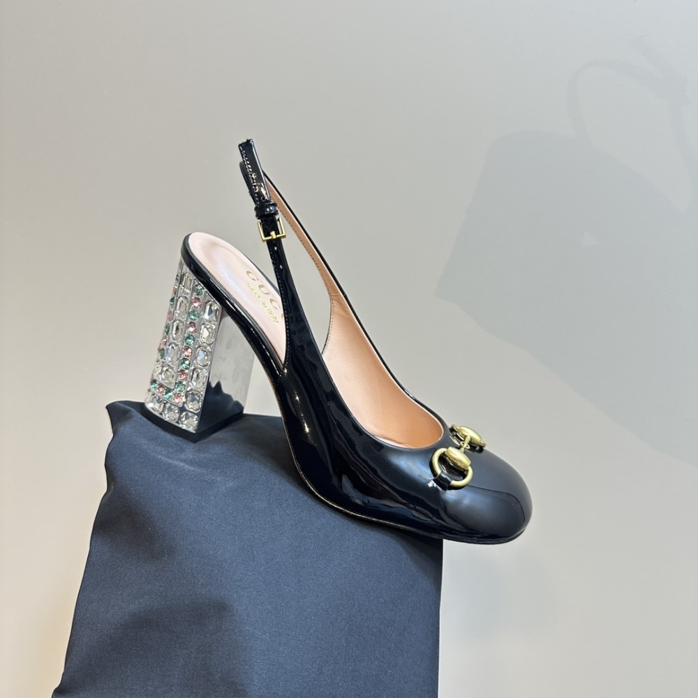 Gucci Women's Horsebit Leather Pump With Crystals Black 795984 Bnc00 1000 - Image 3
