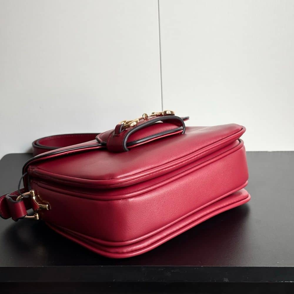 Gucci Horsebit 1955 Mini Leather Shoulder Bag Red 19Cm - Image 5