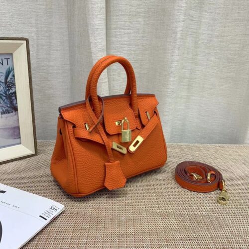 Alternative view of Hermes Birkin Mini Epsom Gold Hardware Handbag Orange 20Cm