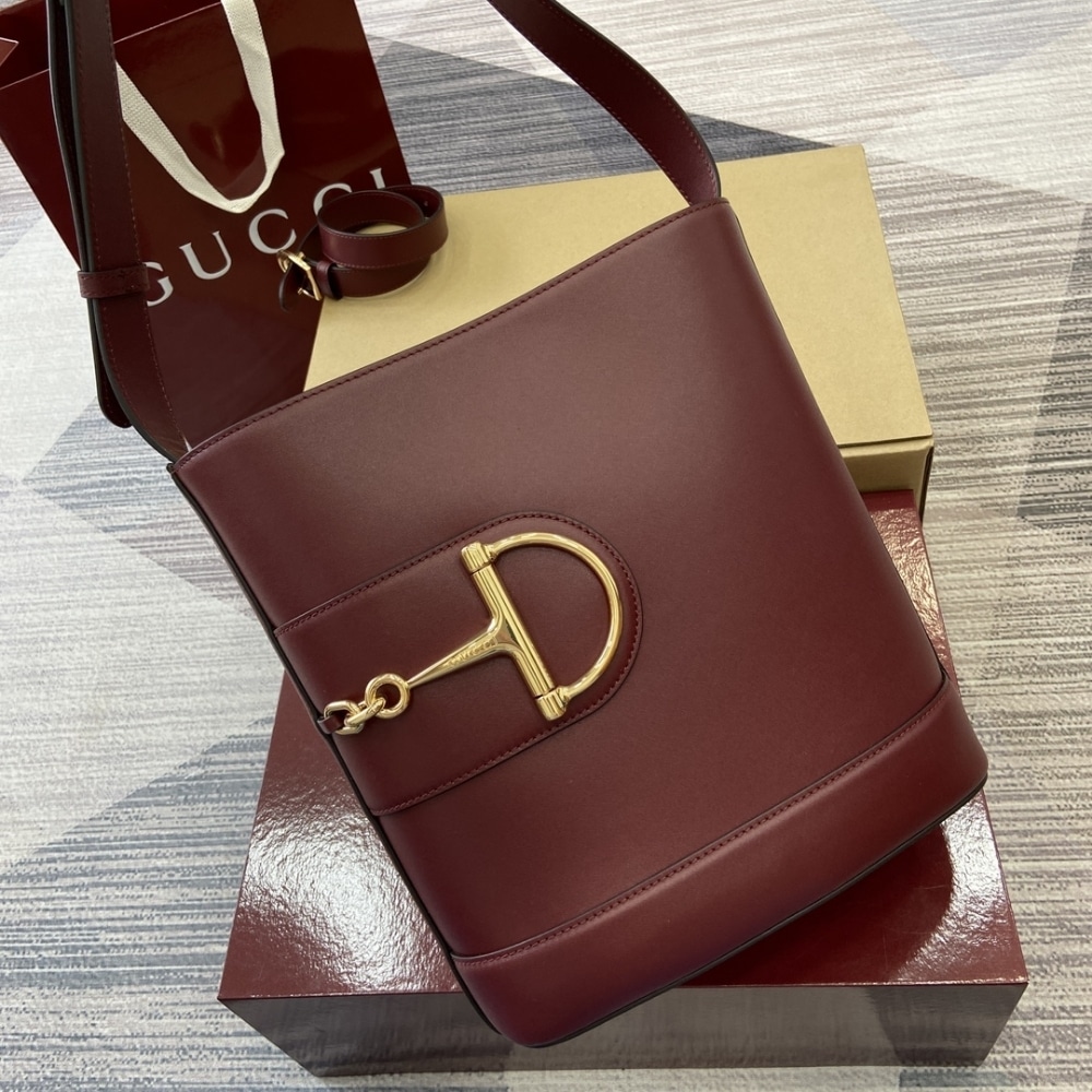 Gucci 73 Small Leather Bucket Bag Rosso Ancora Red 20Cm 833665 AAEC2 6207 - Image 4