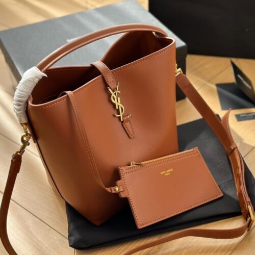 Alternative view of Saint Laurent Le 37 In Shiny Leather Handle Bag Brown 25Cm