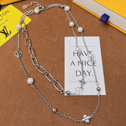 Alternative view of Louis Vuitton Lv Mix Chains Necklace Silver M02516