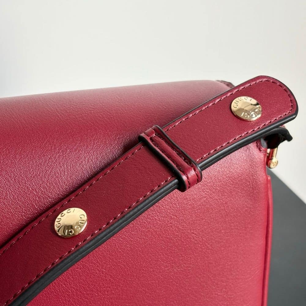 Gucci Horsebit 1955 Mini Leather Shoulder Bag Red 19Cm - Image 8