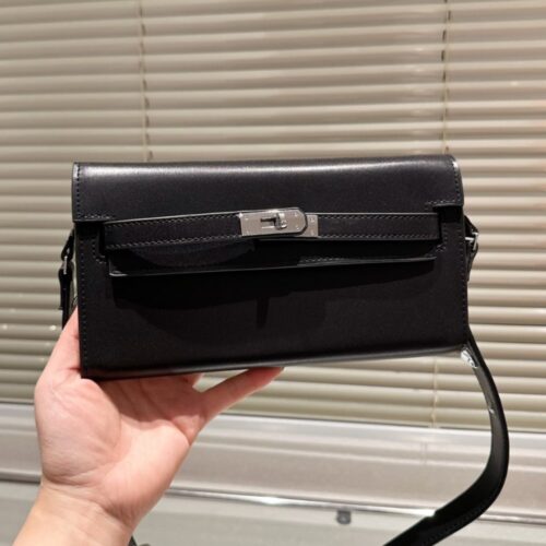 Alternative view of Hermes Kelly Classique To Go Silver Hardware Crossbody Bag Black 19Cm