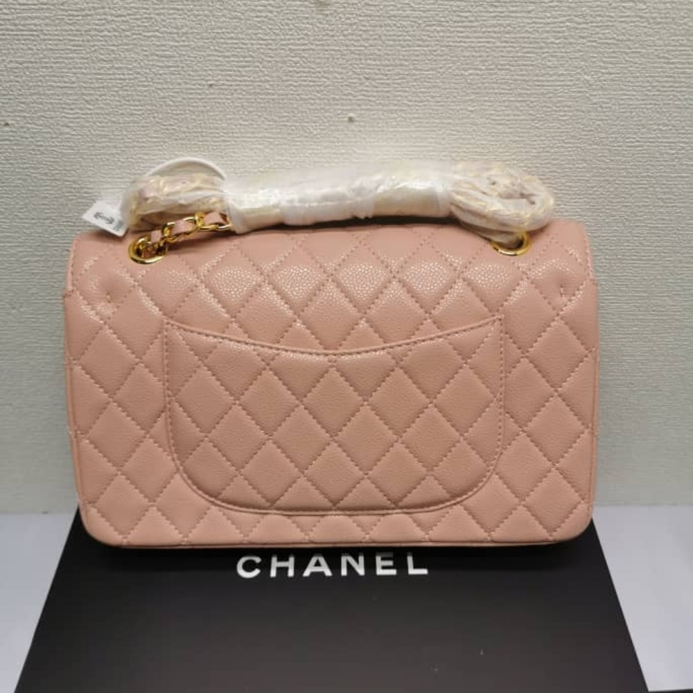 Chanel Classic Medium Grained Leather Flap Bag Pink 25cm - Image 4