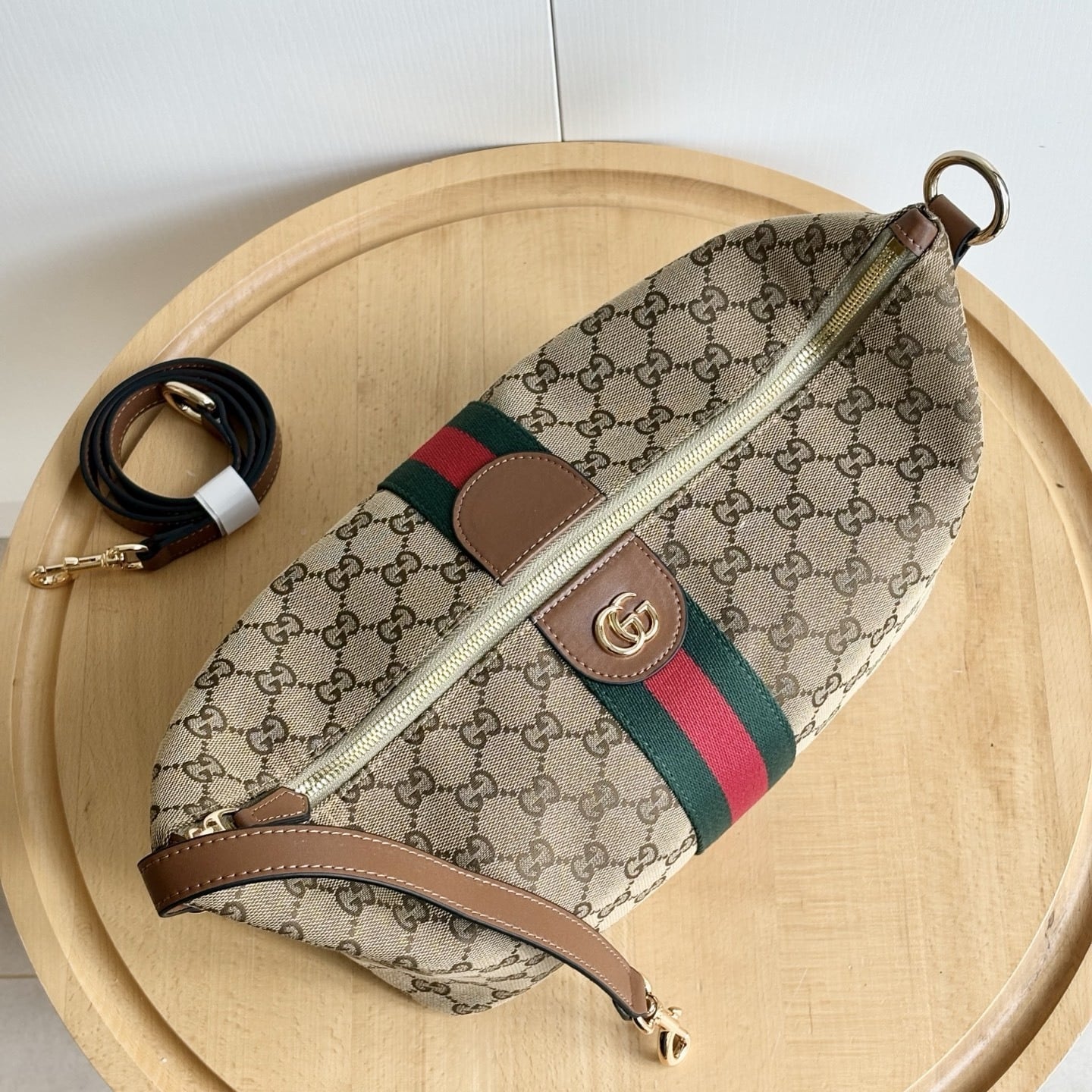 Gucci Vanity Medium GG Canvas Top Handle Bag Beige And Brown 27Cm 857799 FAFUF 9870 - Image 7