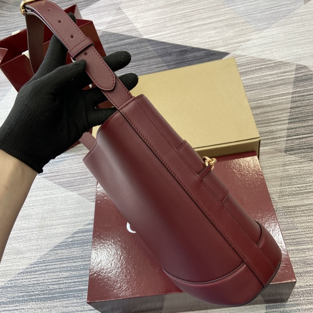 Gucci 73 Small Leather Bucket Bag Rosso Ancora Red 20Cm 833665 AAEC2 6207 - Image 6