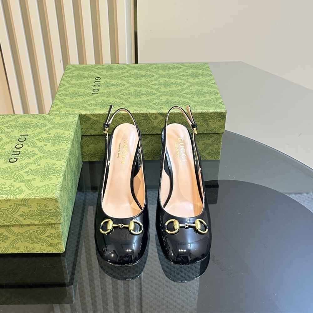 Gucci Women's Horsebit Leather Pump With Crystals Black 795984 Bnc00 1000 - Image 6
