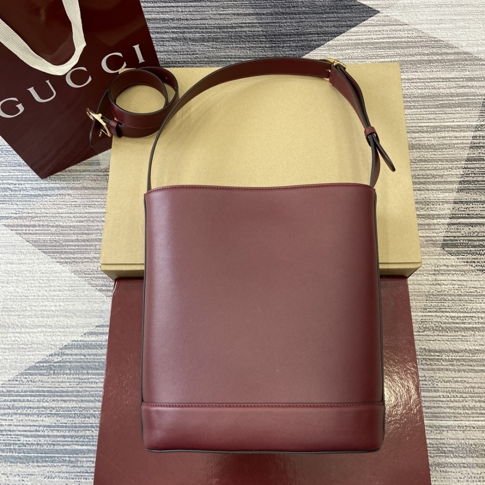 Gucci 73 Small Leather Bucket Bag Rosso Ancora Red 20Cm 833665 AAEC2 6207 - Image 7